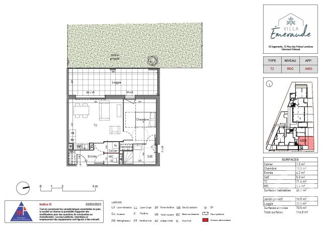 Appartement T2 à vendre - 2 pièces - 123,80 m2 - Clermont L Herault - 34 - LANGUEDOC-ROUSSILLON