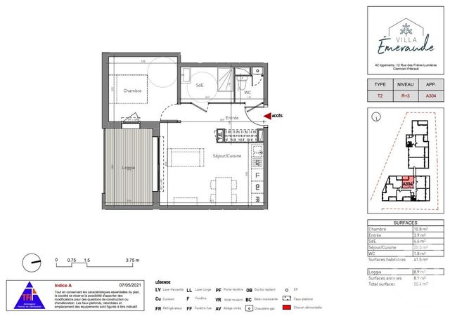 Appartement T2 à vendre - 2 pièces - 41,50 m2 - Clermont L Herault - 34 - LANGUEDOC-ROUSSILLON